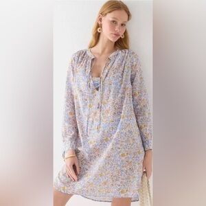 J. Crew Tunic Beach Dress, Afternoon Floral, NEW)Autumnal organic Cotton Dress L
